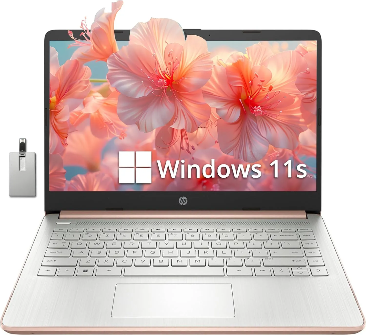 HP Stream 14" HD BrightView Laptop, Intel Celeron N4120, 16GB RAM, 256GB Storage (128GB eMMC   128GB USB Card), Intel UHD Graphics, HD Camera, Fast Charge, 1 Year Office 365, Win 11 S, Gold