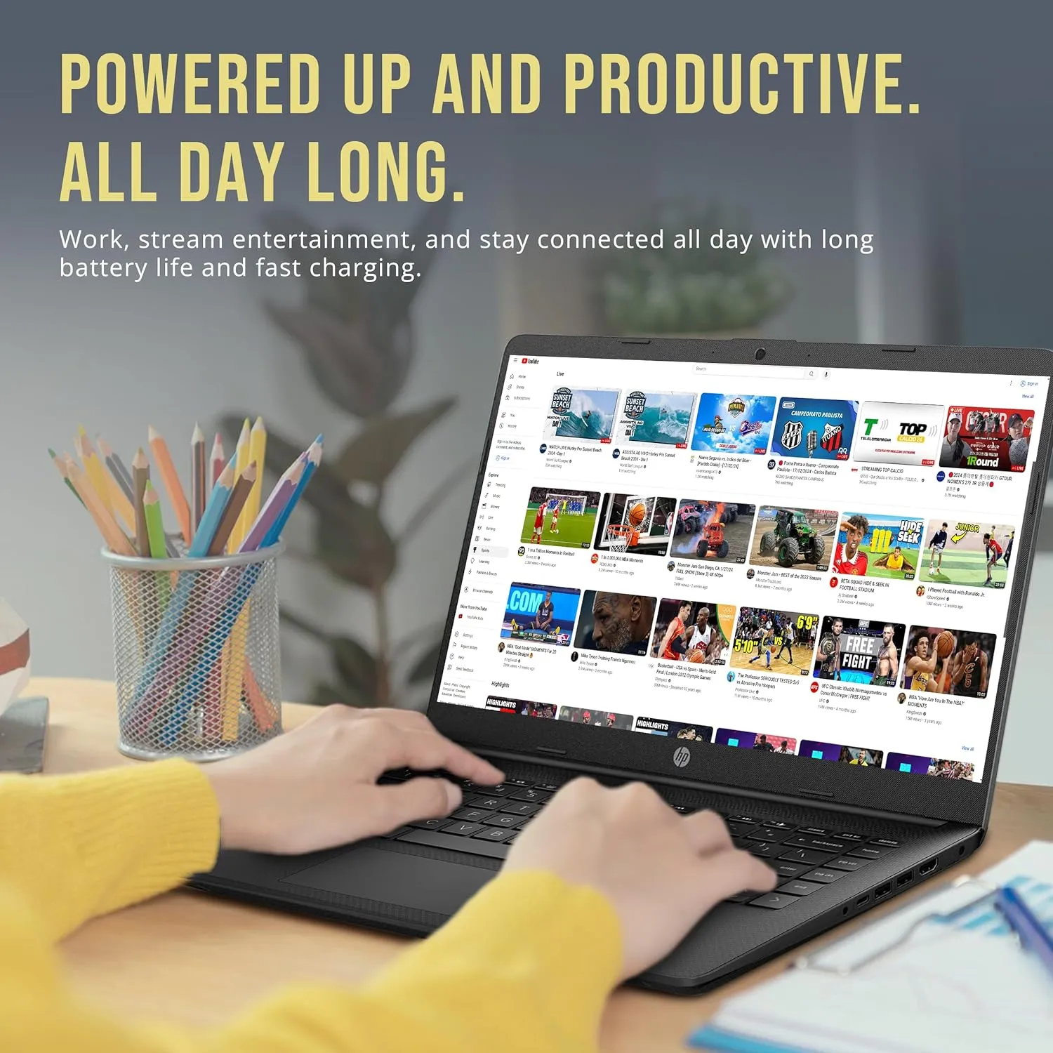 HP Stream 14" HD BrightView Laptop, Intel Celeron N4120, 16GB RAM, 416GB Storage (128GB eMMC   288GB Docking Station Set), Intel UHD Graphics, 720p Camera, Wi-Fi, 1 Year Office 365, Win 11 S, Black