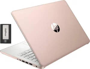 HP Stream 14" HD BrightView Laptop, Intel Celeron N4120, 16GB RAM, 416GB Storage (128GB eMMC   288GB Docking Station Set), Intel UHD Graphics, 720p Camera, Wi-Fi, 1 Year Office 365, Win 11 S, Gold
