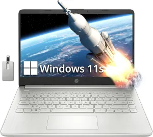 HP Stream 14" HD BrightView Laptop, Intel Celeron N4120, 8GB RAM, 256GB Storage (128GB eMMC   128GB USB Card), Intel UHD Graphics, HD Camera, Fast Charge, 1 Year Office 365, Win 11 S, Silver