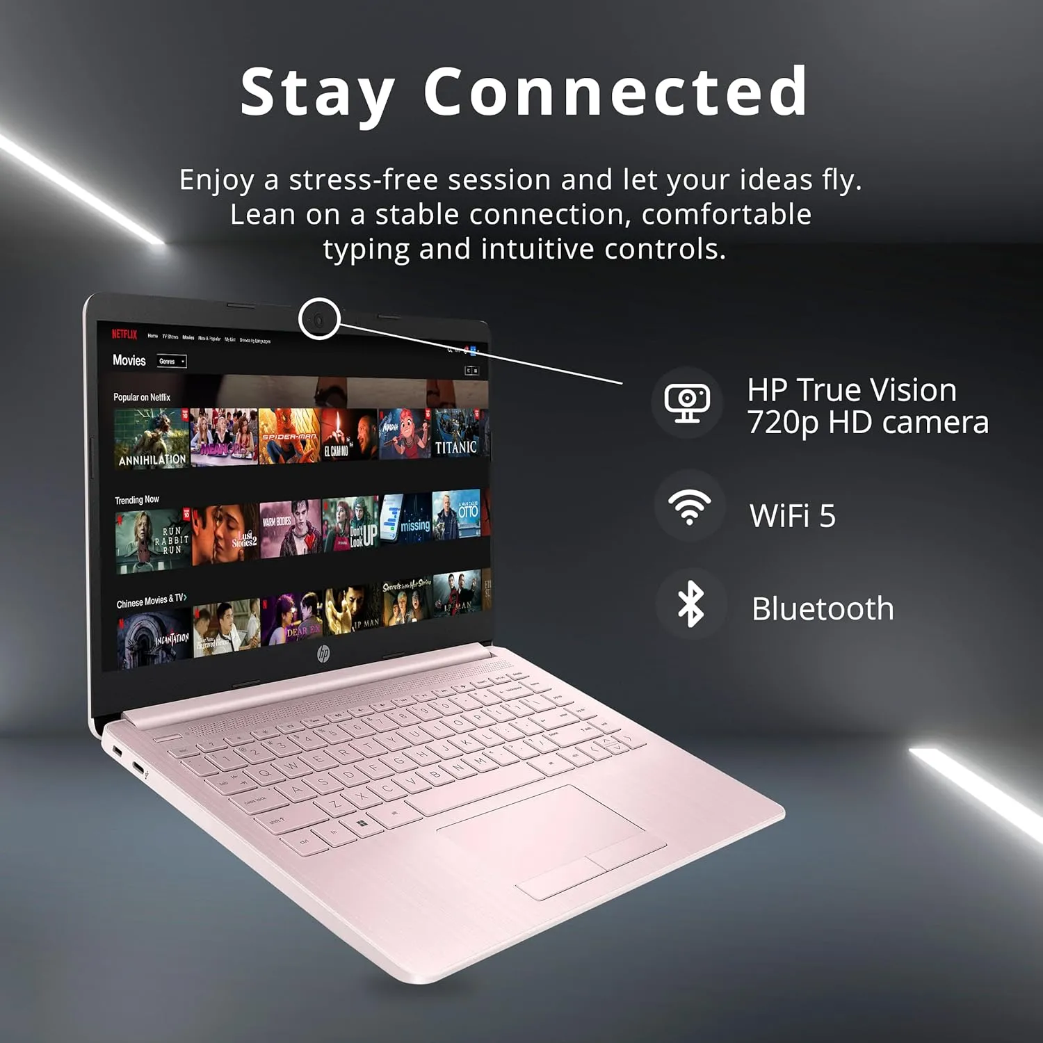 HP Stream 14" HD Lightweight Laptop, Intel Celeron N4120, 16GB RAM, 224GB Storage(64GB eMMC   160GB Docking Station), Intel UHD Graphics, HD Webcam, 1 Year Office 365, WiFi, Bluetooth, Win 11s, Pink