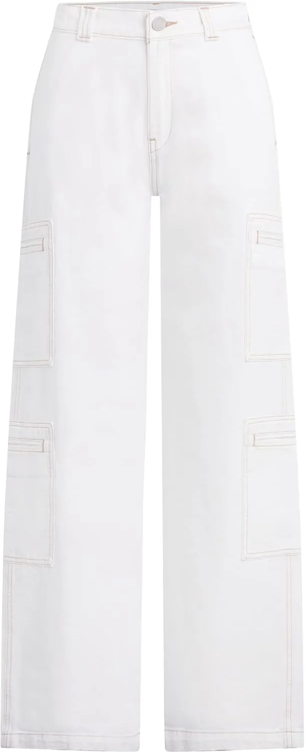 HUDSON Women's High-Rise Welt Pocket Cargo Wide Leg