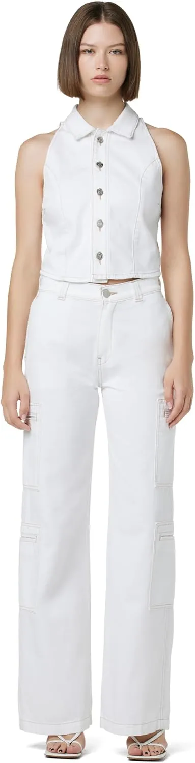 HUDSON Women's High-Rise Welt Pocket Cargo Wide Leg