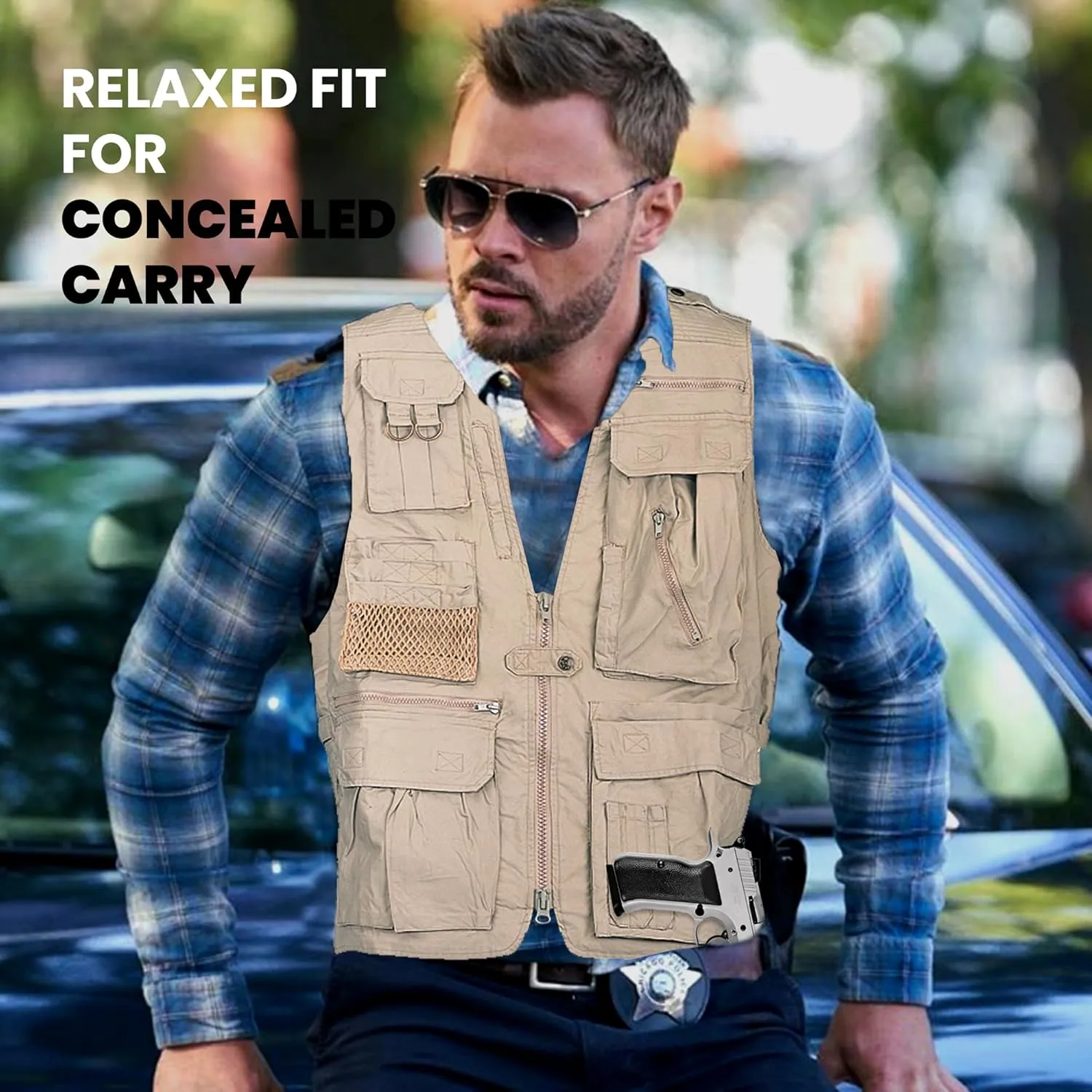 Humvee Photography Utility Vest for Men & Women - Perfect for Safari, Hunting, Fishing, Camping, & Travel - 100% Cotton Gift