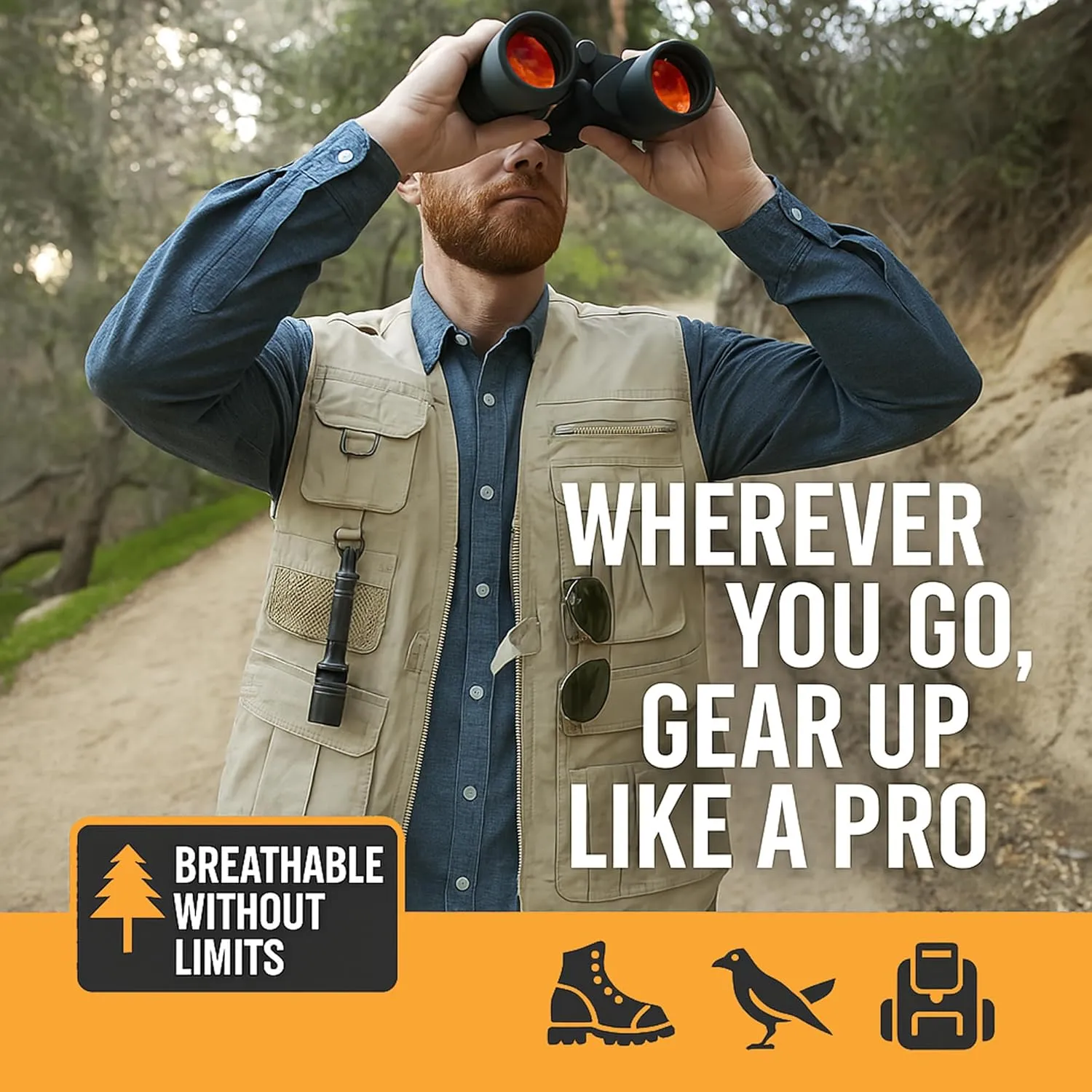 Humvee Photography Utility Vest for Men & Women - Perfect for Safari, Hunting, Fishing, Camping, & Travel - 100% Cotton Gift