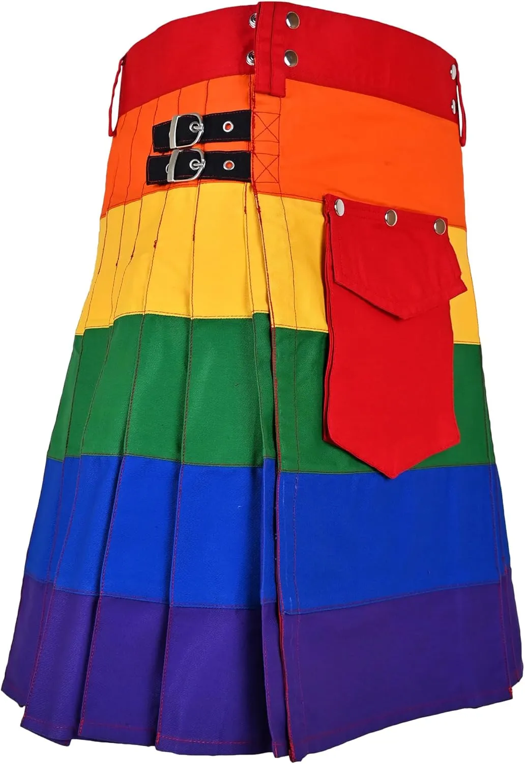 Hybrid Kilt Rainbow LGBTQ Flag Pride Dress Mardi Gras Outfit Parade Sports Skirt Scottish Utility Kilts