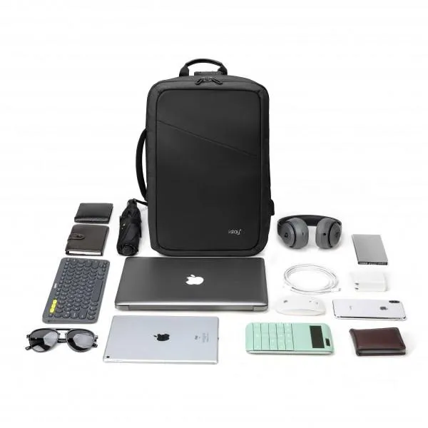 i-stay 15.6" Anti-theft Laptop - Tablet Backpack with USB port - Black