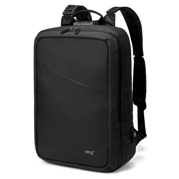 i-stay 15.6" Anti-theft Laptop - Tablet Backpack with USB port - Black