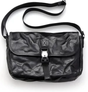IJUN Handmade Vintage Crossbody Bag - Full Grain Oil Vegetable Tanned Leather Messenger Bag XL Size