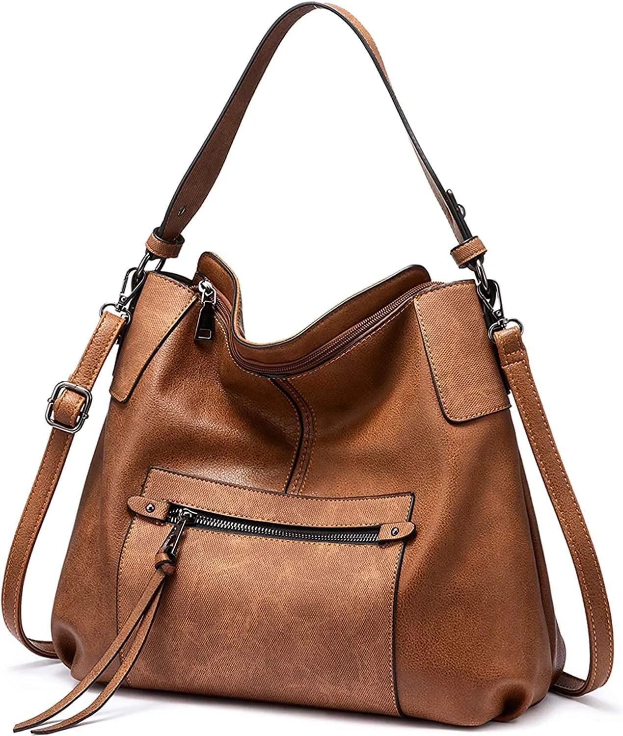 INOVERA (LABEL) Handbags for Women Stylish - Faux Leather Ladies Shoulder Purse - Daily, Office Use Hobo Bags (Brown), 2. Brown, M