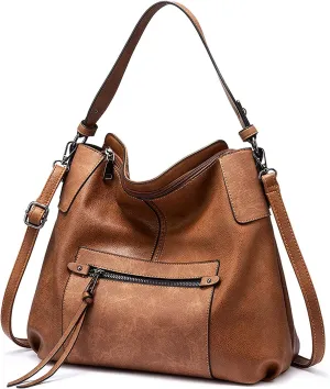INOVERA (LABEL) Handbags for Women Stylish - Faux Leather Ladies Shoulder Purse - Daily, Office Use Hobo Bags (Brown), 2. Brown, M