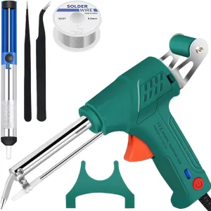 Internally Heated Industrial Welding Tools, 60w Multi-Function Soldering Iron Soldering Gun Set, External Heating Soldering Gun, Handheld Welder for Industrial Home DIY,Green,External Heat