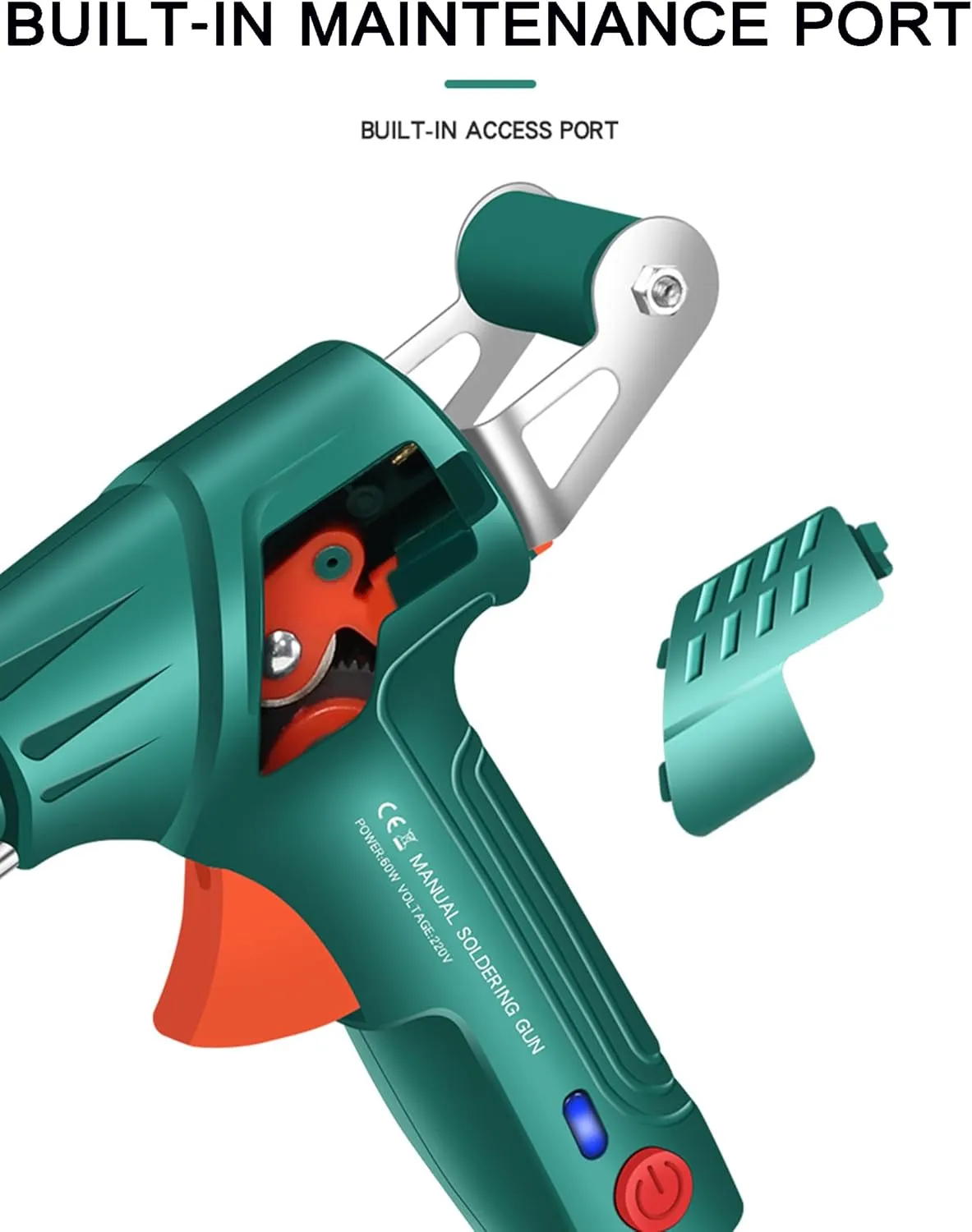 Internally Heated Industrial Welding Tools, 60w Multi-Function Soldering Iron Soldering Gun Set, External Heating Soldering Gun, Handheld Welder for Industrial Home DIY,Green,External Heat
