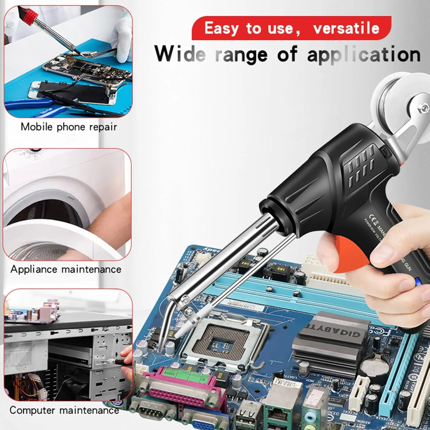 Internally Heated Industrial Welding Tools, 60w Multi-Function Soldering Iron Soldering Gun Set, External Heating Soldering Gun, Handheld Welder for Industrial Home DIY,Green,External Heat