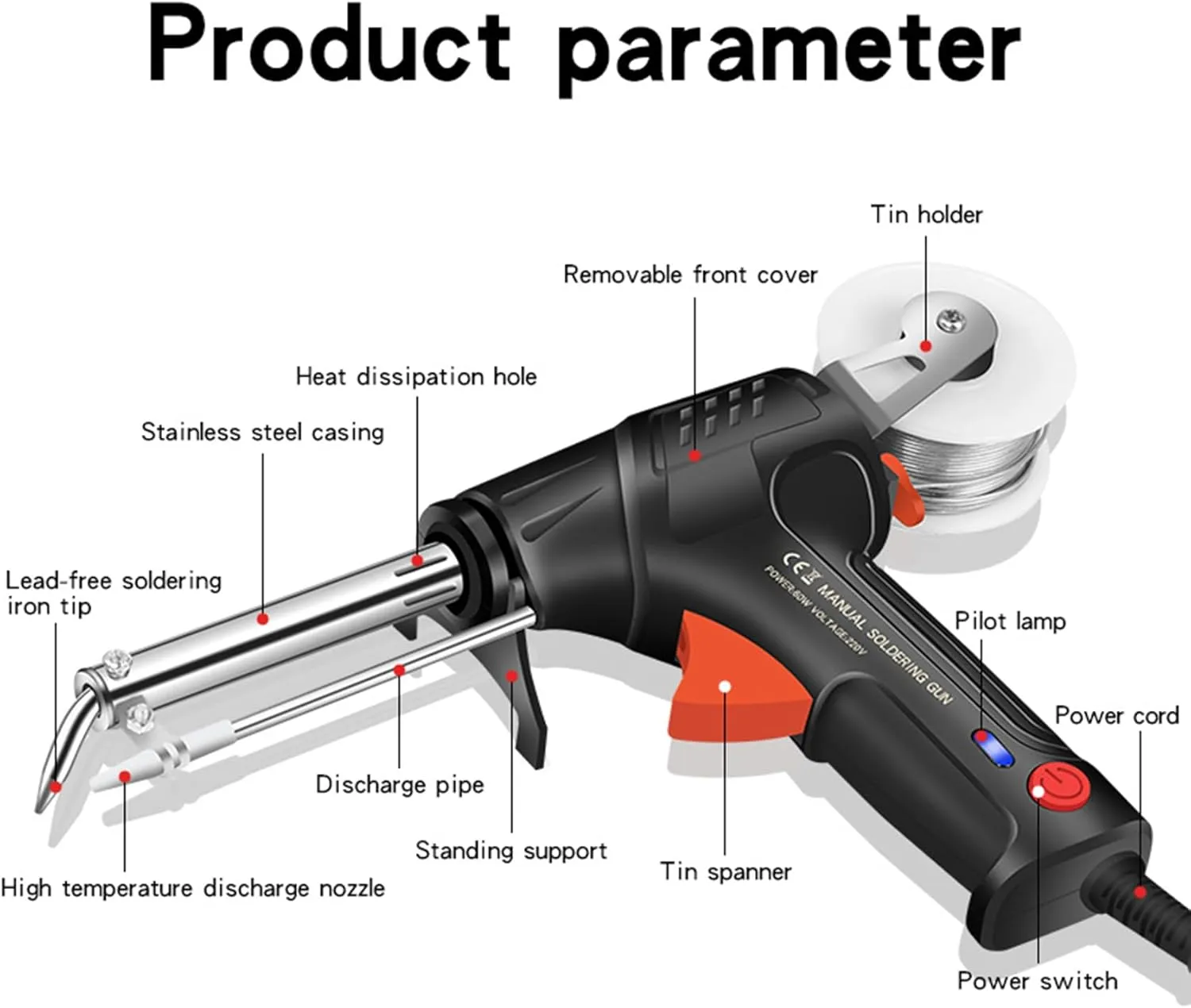 Internally Heated Industrial Welding Tools, 60w Multi-Function Soldering Iron Soldering Gun Set, External Heating Soldering Gun, Handheld Welder for Industrial Home DIY,Green,External Heat