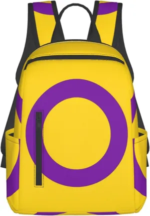 Intersex Pride Flag Travel Laptop Backpack Casual Backpacks Double Shoulder Daypack Notebook Rucksack Work Bags Sports Bag for Gym Hiking Camping Beach