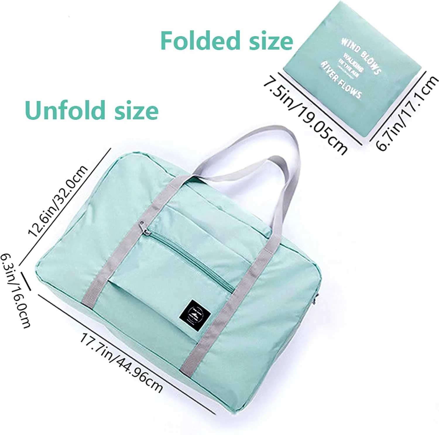 INVODA Travel Bag 24 Packes Carry on Luggage Foldable Duffel Bag Sports Gym Bag Weekender Overnight Bag Water Resistant Nylon Travel Duffel for Men Women (Green 24PCS)