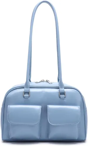 Irsutey Women ' Solid Color Single Shoulder Large Capacity Multi Pocket Zipper Retro Bag