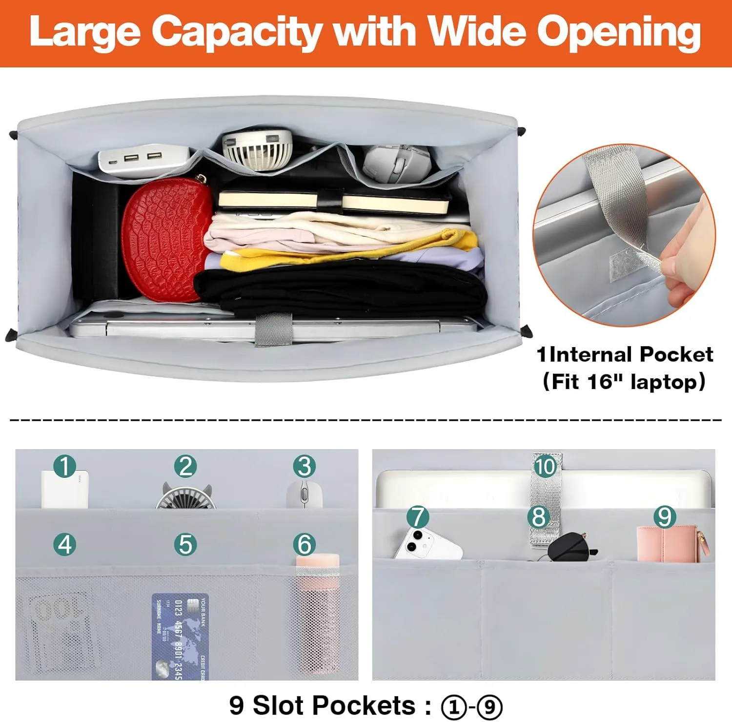 ITIEZY Utility Tote Bag for Women with 15/18 Pockets - Large Teacher Tote Bag with Zipper Compartment Nurse Bags for Work