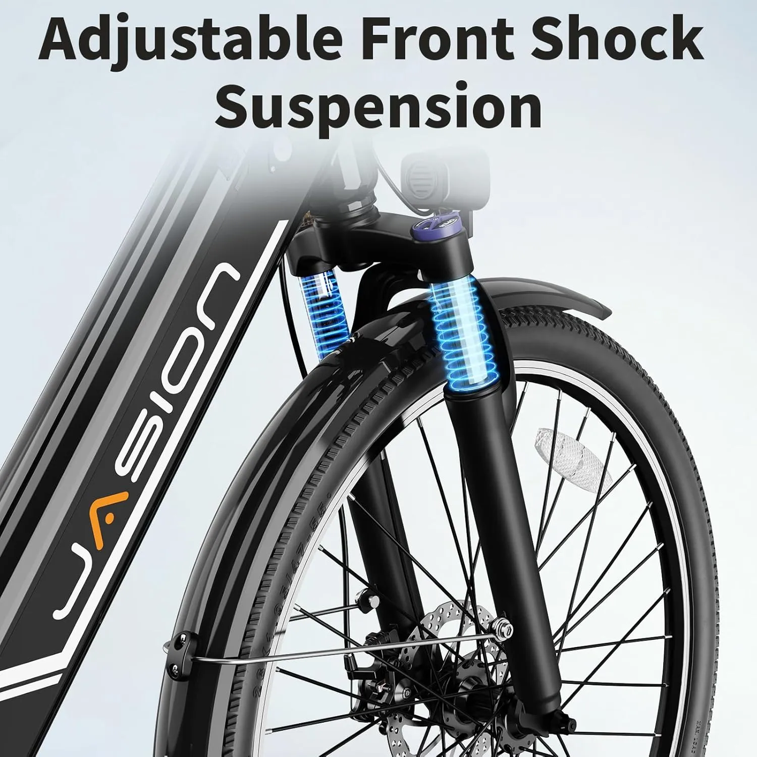 Jasion Roamer Electric Bike for Adults 1200W Peak Motor 528WH Removable Battery,up to 60miles 28MPH City Cruiser Ebike,26'' Commuter E Bike, 7-Speed Gears and Front Suspension Bicycles