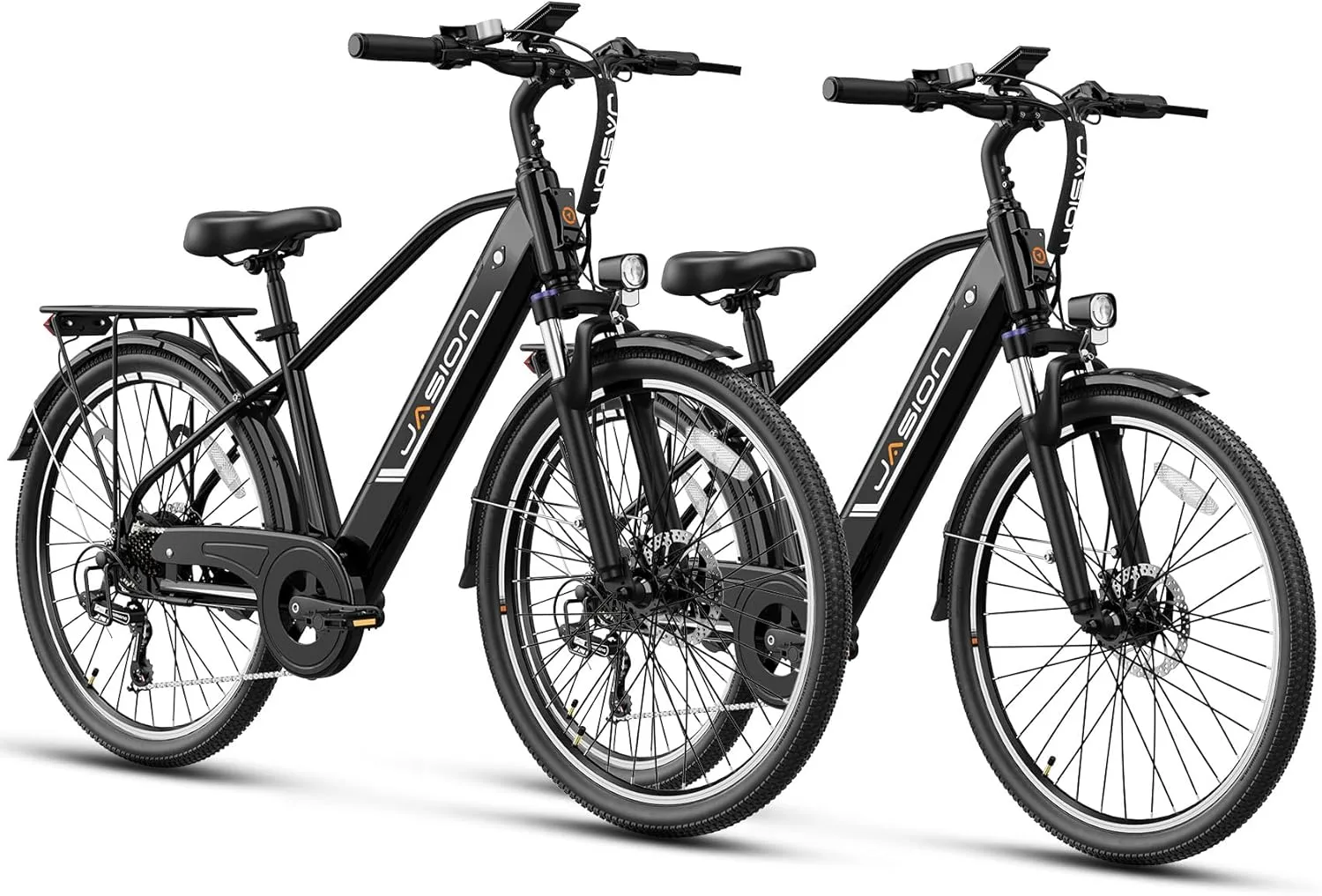 Jasion Roamer Electric Bike for Adults 1200W Peak Motor 528WH Removable Battery,up to 60miles 28MPH City Cruiser Ebike,26'' Commuter E Bike, 7-Speed Gears and Front Suspension Bicycles