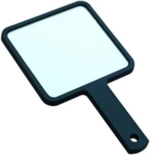 Jojomis 2X Ladies Modern Handheld Square Mirror Make-up Dresser Gift 12x12cm Black