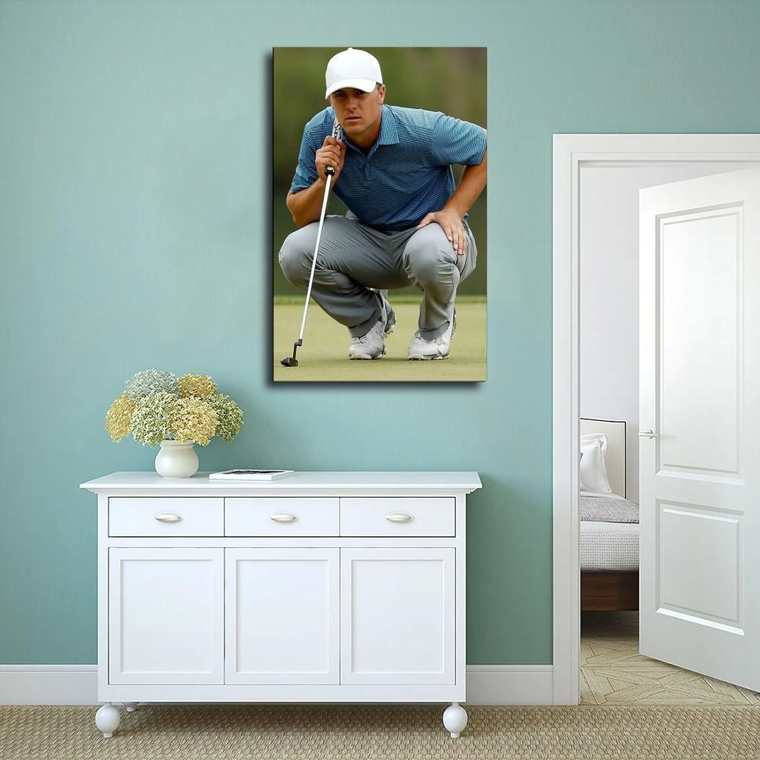 Jordan Spieth Golf Poster39 Canvas Poster Wall Art Decor Print Picture Paintings for Living Room Bedroom Decoration Frame:12x18inch(30x45cm)