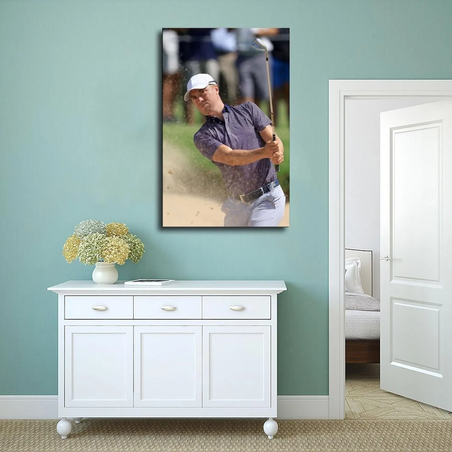 Jordan Spieth Golf Poster60 Canvas Poster Wall Art Decor Print Picture Paintings for Living Room Bedroom Decoration Frame:12x18inch(30x45cm)