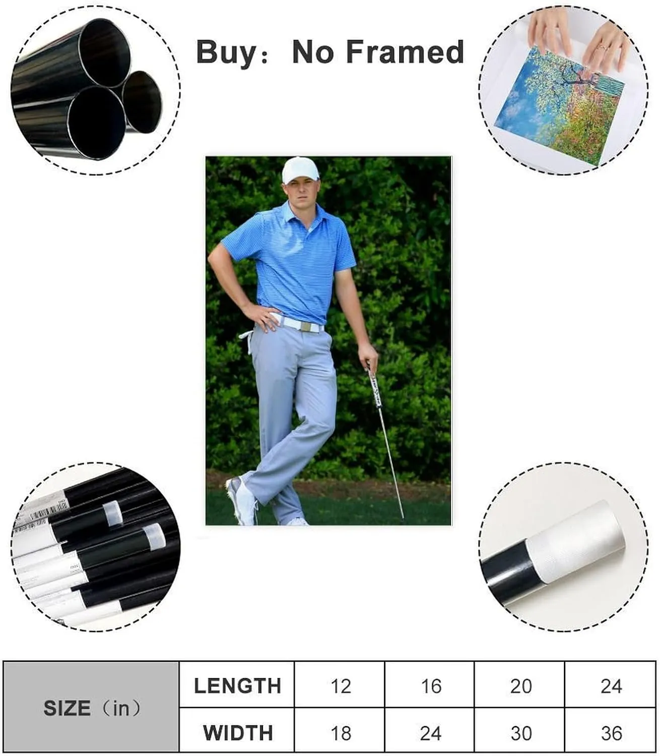 Jordan Spieth Golf Poster84 Canvas Poster Bedroom Decor Sports Landscape Office Room Decor Gift Unframe:20x30inch(50x75cm)