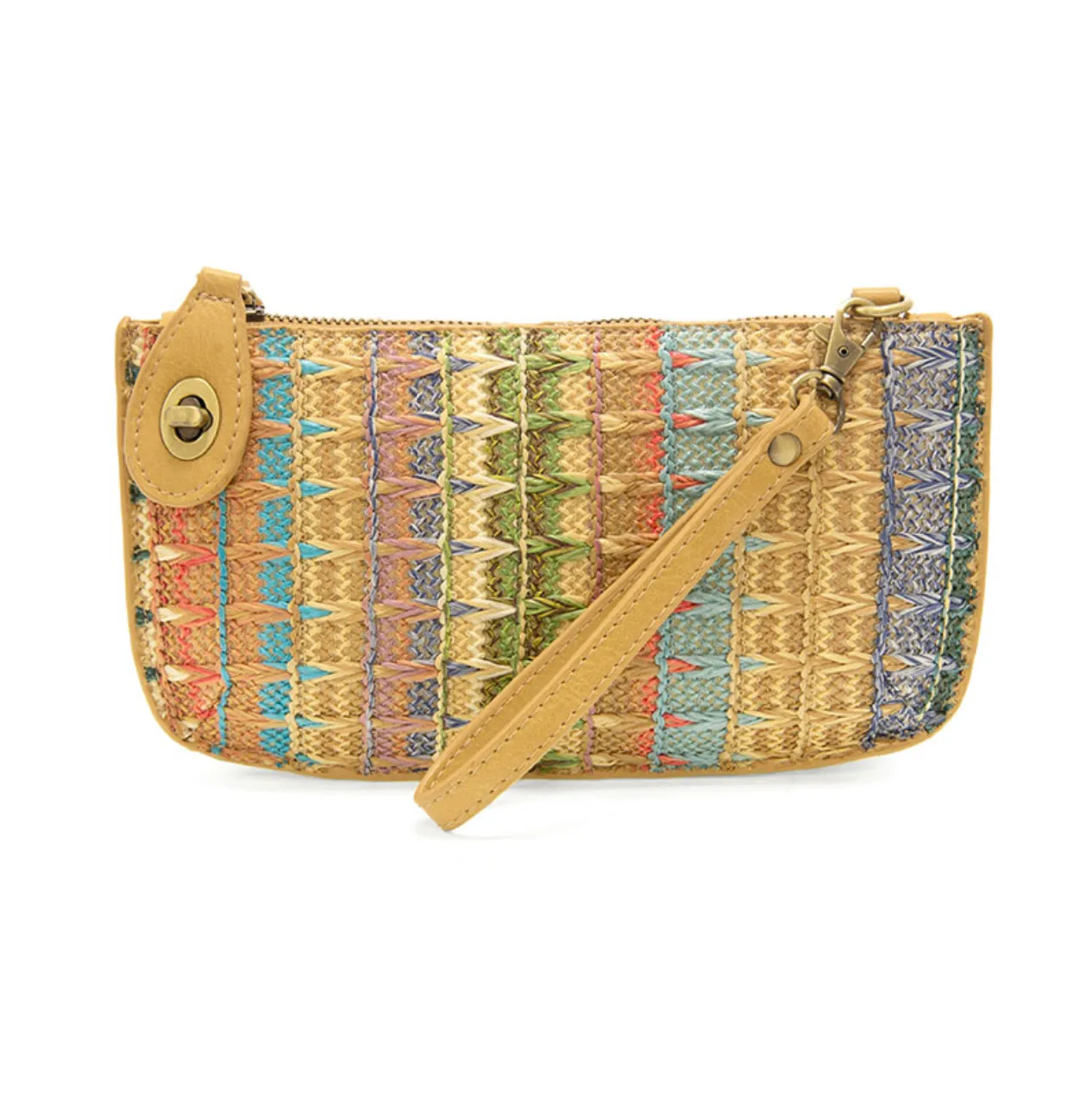 JS Stripe Straw Mini Wristlet