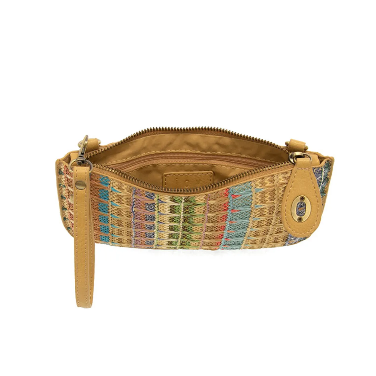JS Stripe Straw Mini Wristlet