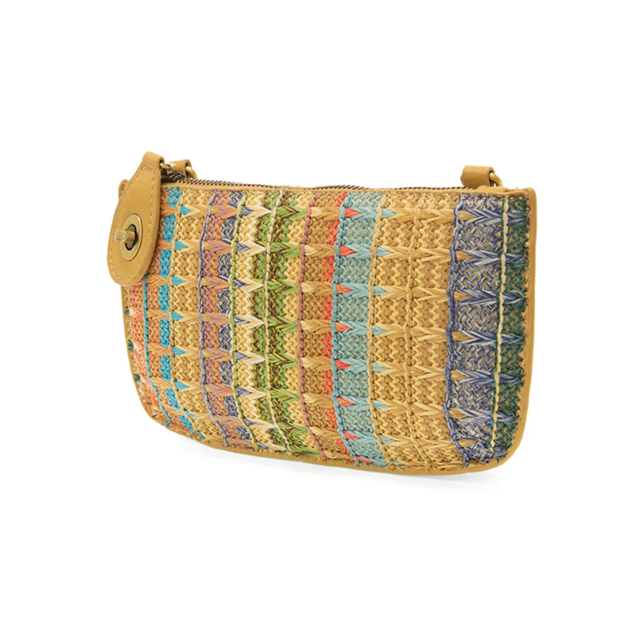 JS Stripe Straw Mini Wristlet