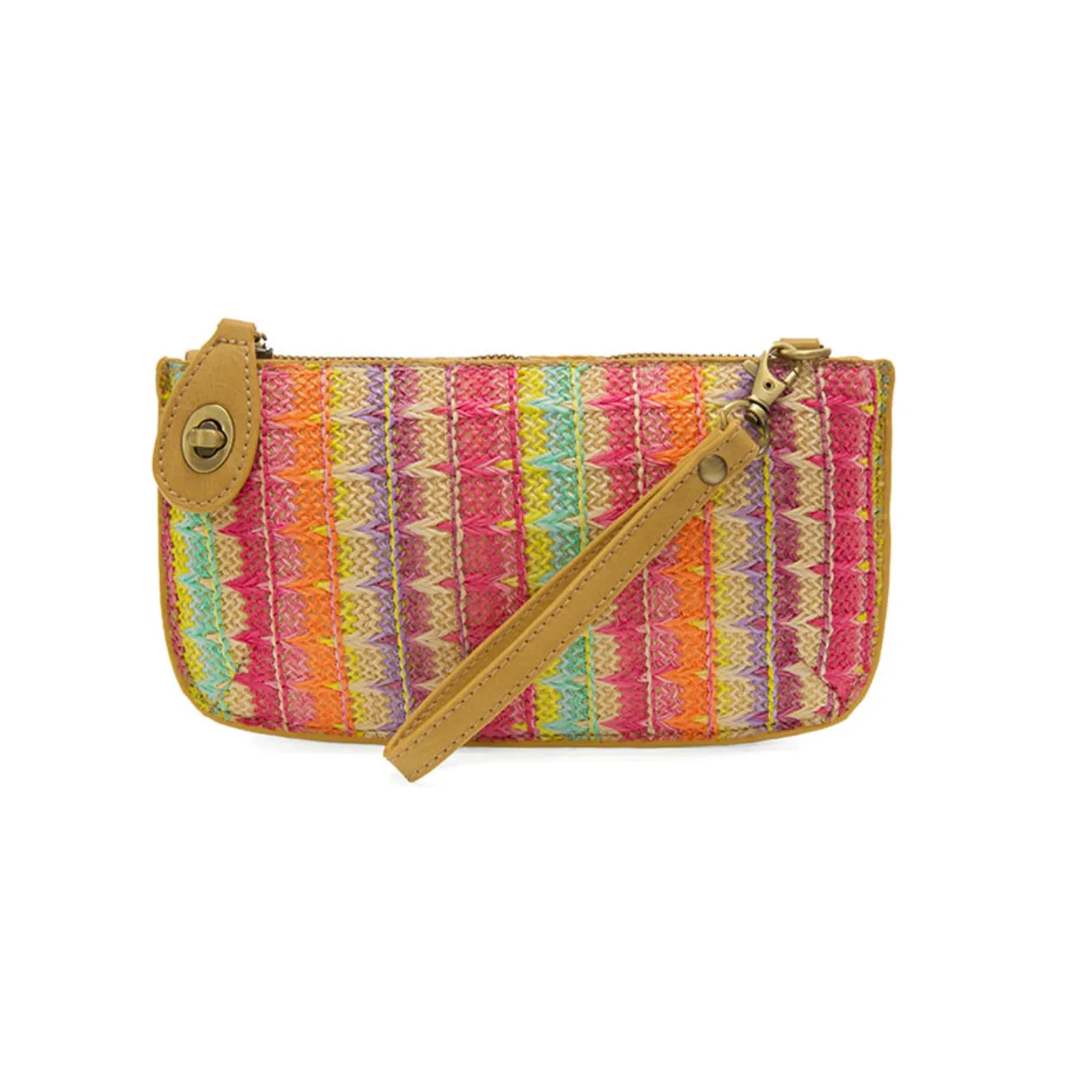 JS Stripe Straw Mini Wristlet