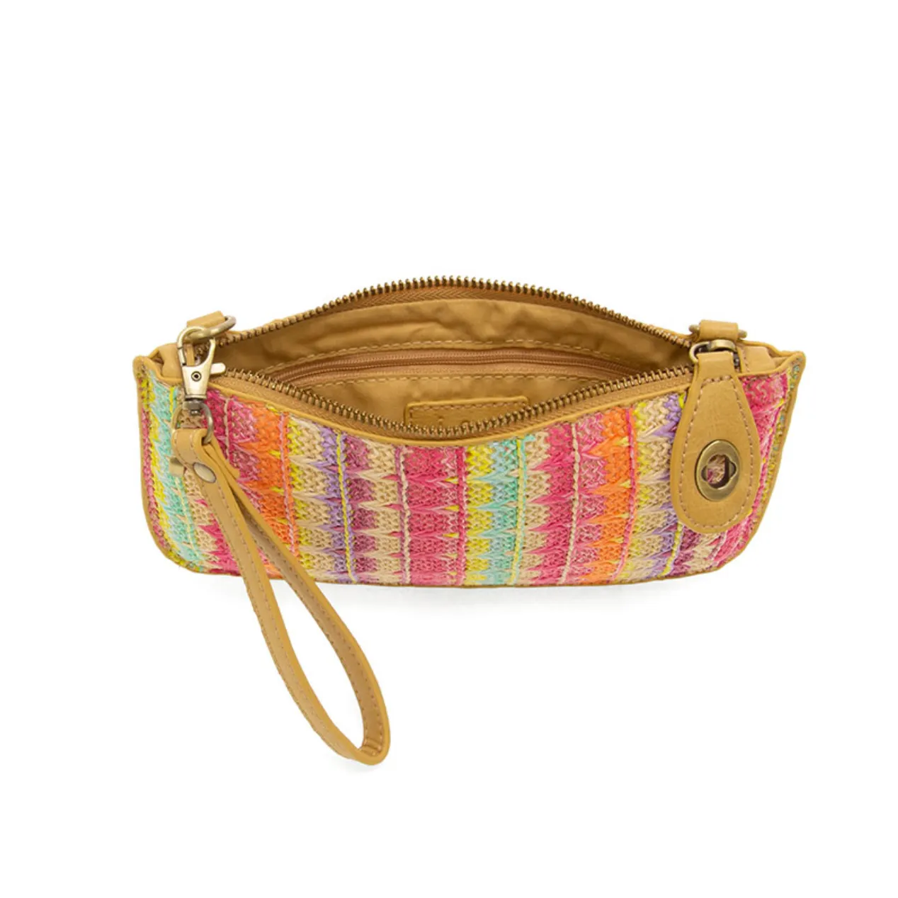 JS Stripe Straw Mini Wristlet
