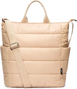 KALIDI Quilted Tote Bag, Puffer Hobo Laptop Bag Anti Splash Crossbody Zipper Shoulder Bag Large Casual Work Daily Women