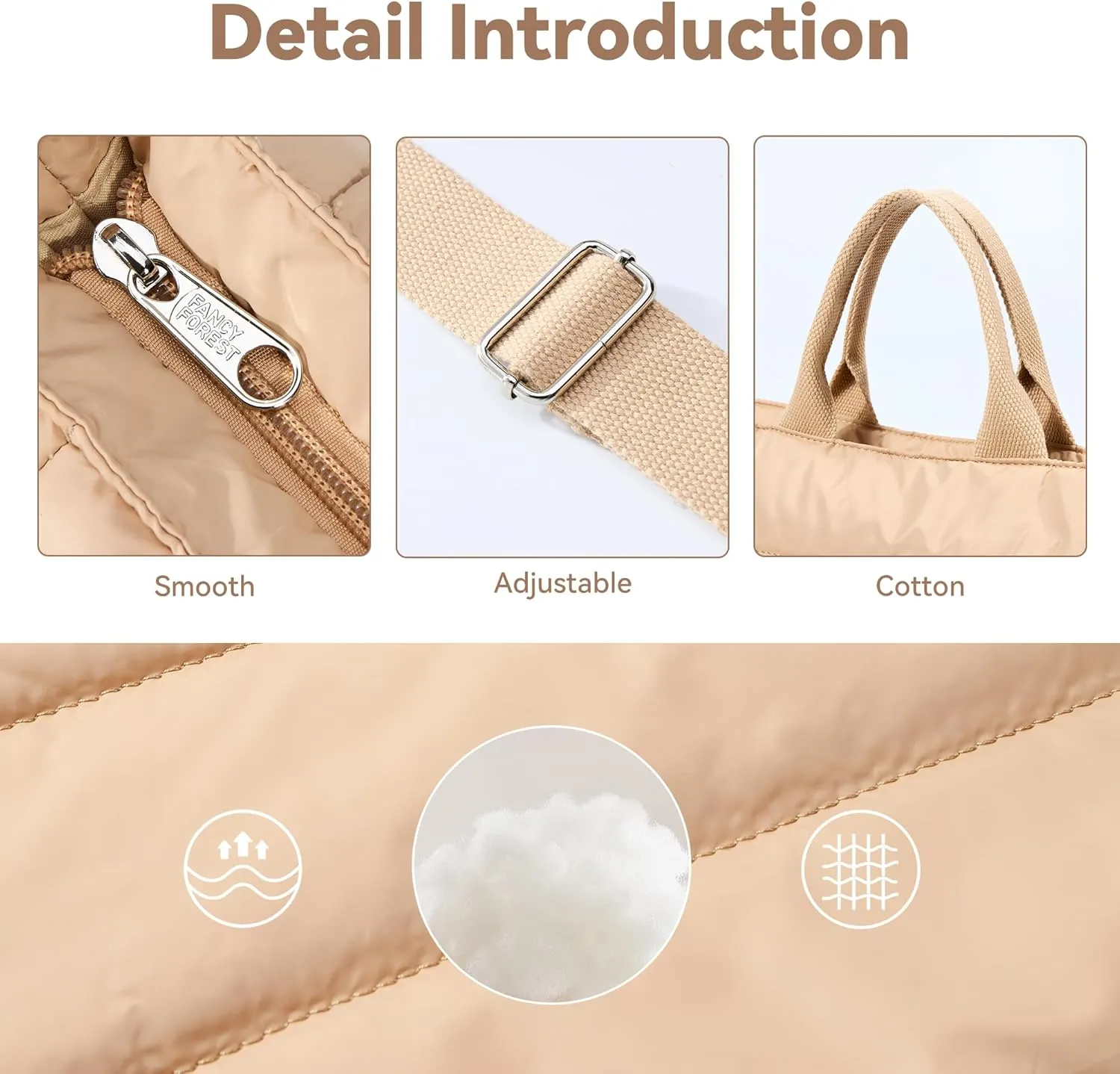 KALIDI Quilted Tote Bag, Puffer Hobo Laptop Bag Anti Splash Crossbody Zipper Shoulder Bag Large Casual Work Daily Women