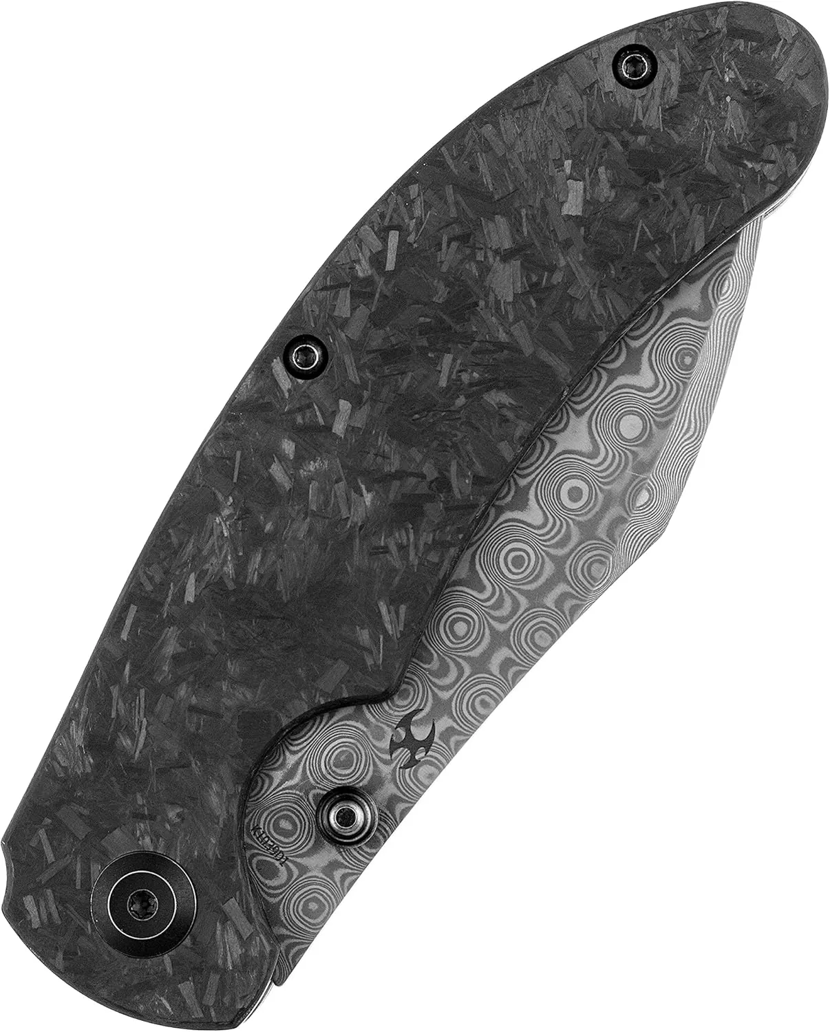 KANSEPT Nesstreet Pocket Folding Knives for Men EDC Camping Folding Knife 3.58'' Damascus Material Pocket Folding Knife with Shred Carbon Fiber Handle Everyday Carry K1039D1