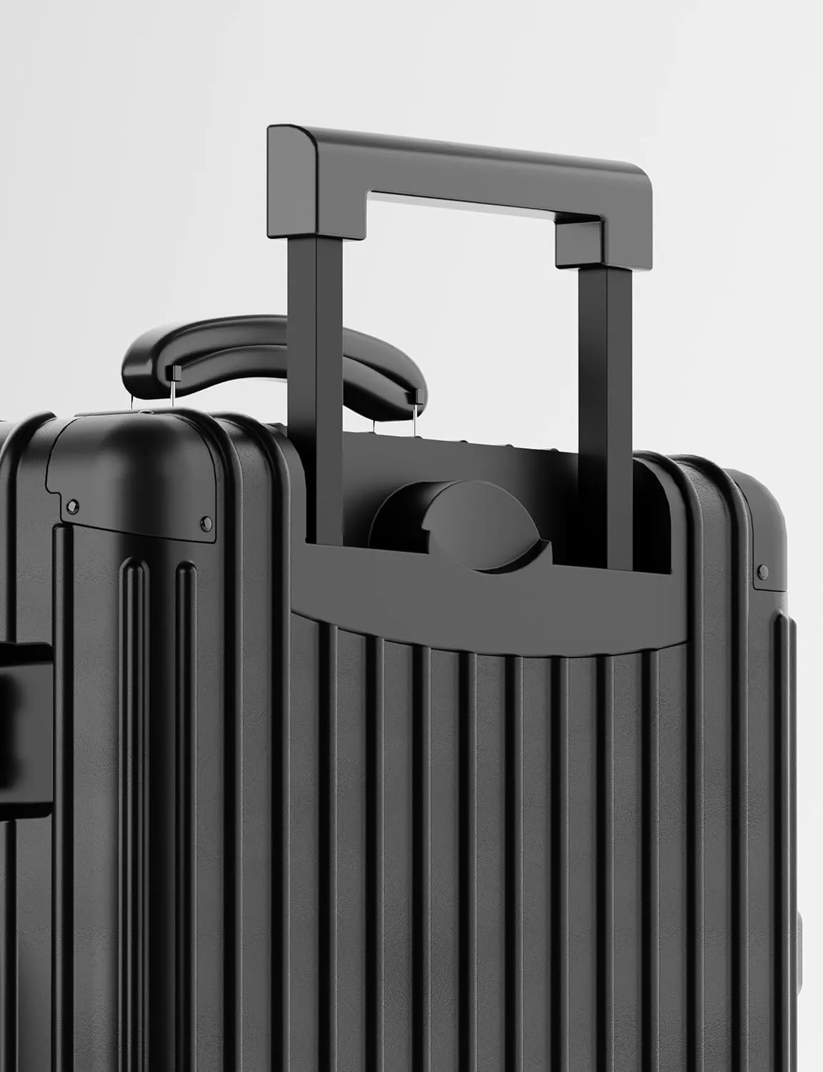 KARGO 20 Inch Carry-On Luggage - Polycarbonate Hard Shell Suitcase with Aluminum Corners, Smooth-Rolling Wheels, Leather Handle, Aluminum Frame Luggage, Zipperless TSA Lock (Black, 20 Inch Carry-On)