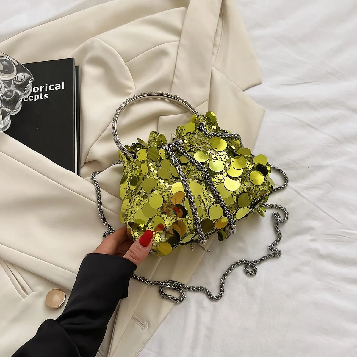 KARRESLY Evening Bag Bling Purse Shimmering Sequins Clutch Purses for Women Wedding Party Cocktail Prom Dinner
