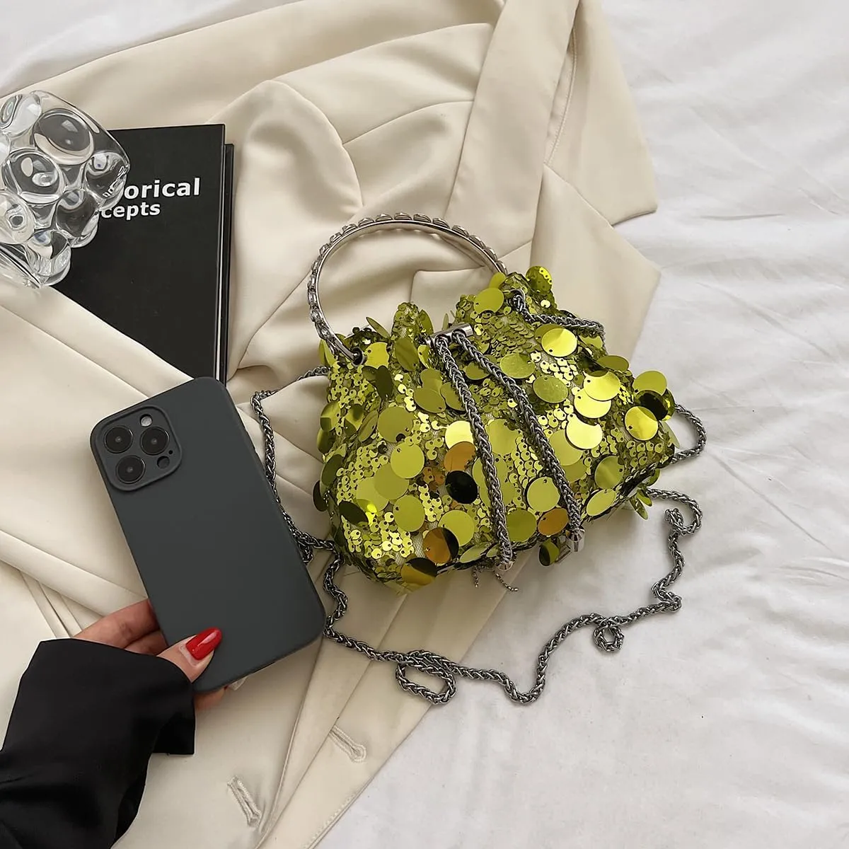 KARRESLY Evening Bag Bling Purse Shimmering Sequins Clutch Purses for Women Wedding Party Cocktail Prom Dinner