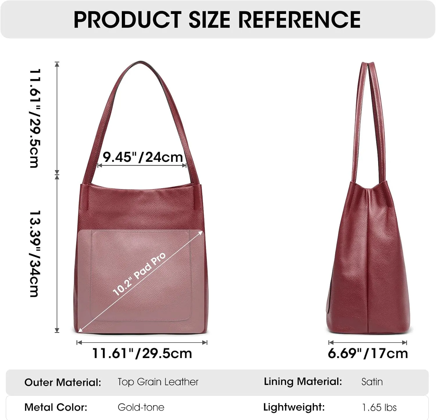 Kattee Leather Shoulder Tote Bags for Women, Soft Purses and Handbags with Top Magnetic Snap Closure