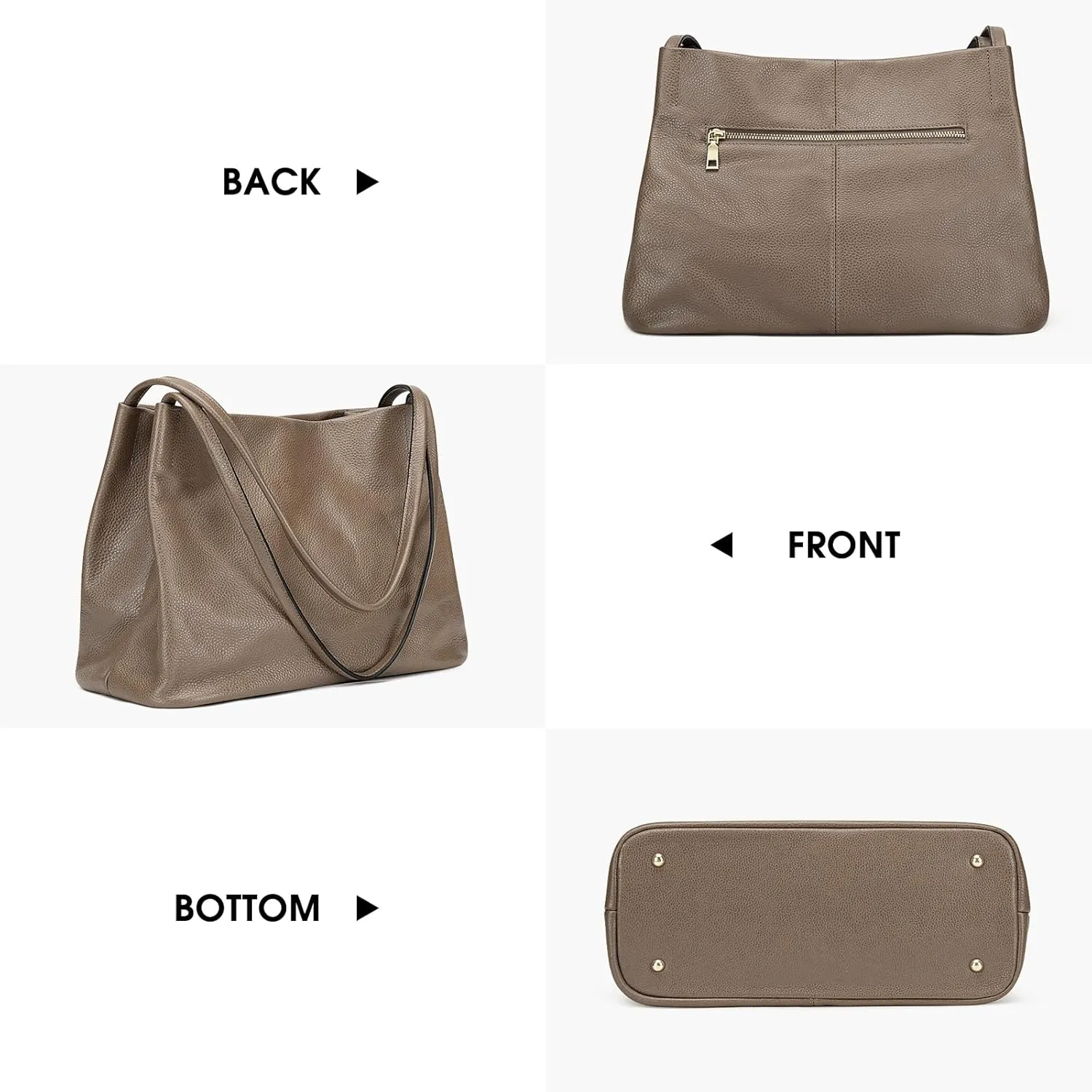 Kattee Leather Tote Bags for Women, Casual Shoulder Hobo Purses and Handbags, Top Magnetic Snap Closure
