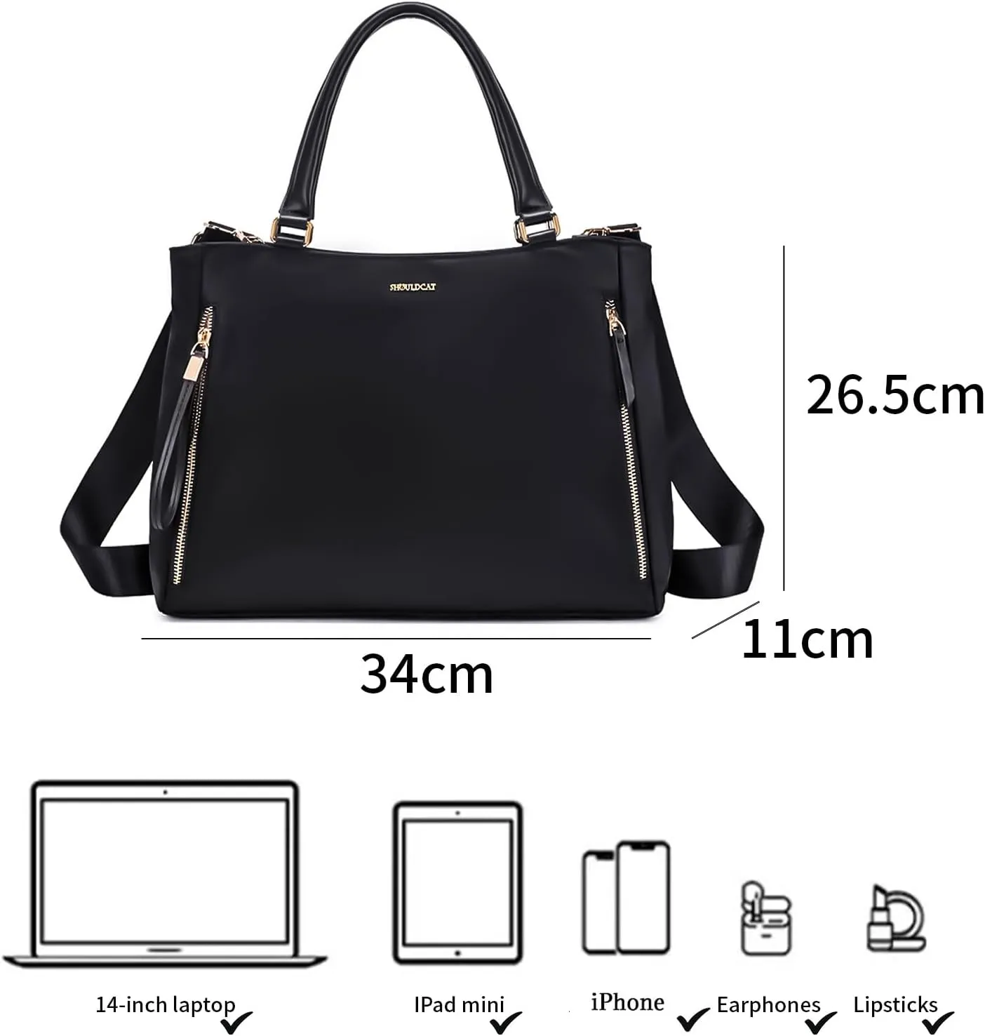 KEBEIXUAN Laptop Bag for Women Computer and Tablet Shoulder Bag Work Tote Bags With Zipper Handbags for Teachers Gift Travel