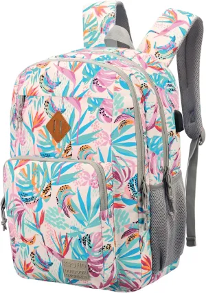 KEOFID Classic Laptop Backpack for Men and Women - Anti-Theft with USB Charging, Water Resistant, 15.6" Laptop Compartment, 1-Year Warranty