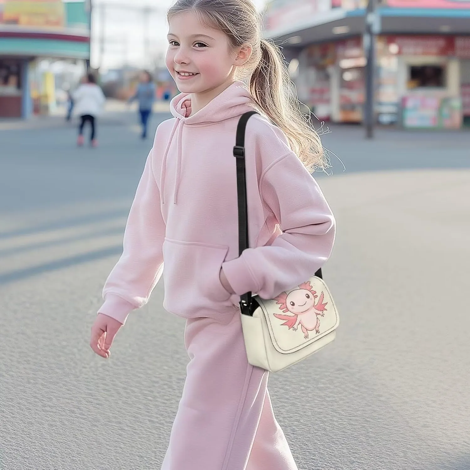 Kids Flap Crossbody Bag with Zipper Closure for School Travel
