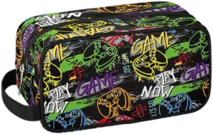 Kids Travel Toiletry Bag, Game Controller Waterproof Hanging Dopp Kit for Teens Boys, Cool Switch Carrying Case Compatible with Nintendo Switch and New Switch OLED Console