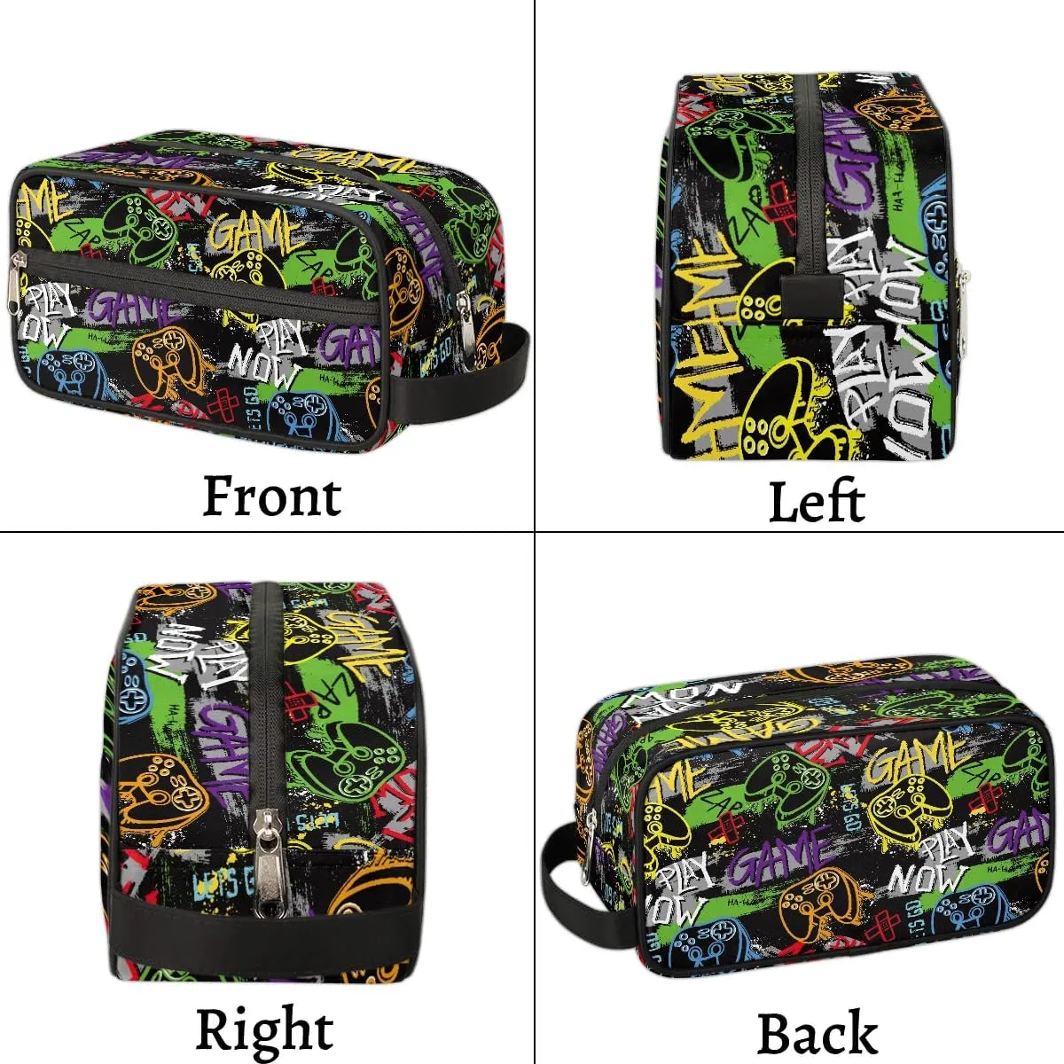 Kids Travel Toiletry Bag, Game Controller Waterproof Hanging Dopp Kit for Teens Boys, Cool Switch Carrying Case Compatible with Nintendo Switch and New Switch OLED Console