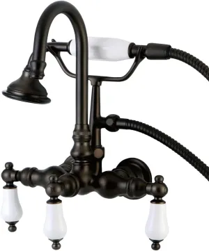 Kingston Brass AE11T5 Aqua Vintage 4-5/9" in Spout Reach Wall Mount Clawfoot Tub Faucet, Oil Rubbed Bronze