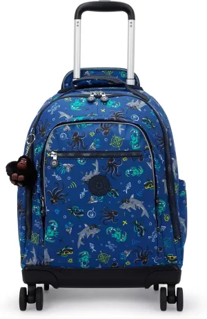 Kipling New Zea Printed 15" Laptop Rolling Backpack Undersea Party