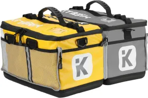 KITBRIX Bag Bundle - 2x Sports Bags that Zip Together - Solid Waterproof Base - Triathlon Transition Bags - Multi-Use Duffle Bag for Wet & Muddy Gear - Gym Bag, Swim Bag, Soccer Bag - Yellow & Gray